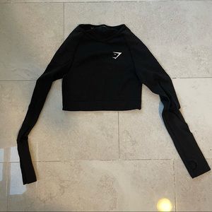 Gymshark Longsleeeve Crop, Size XS, Black